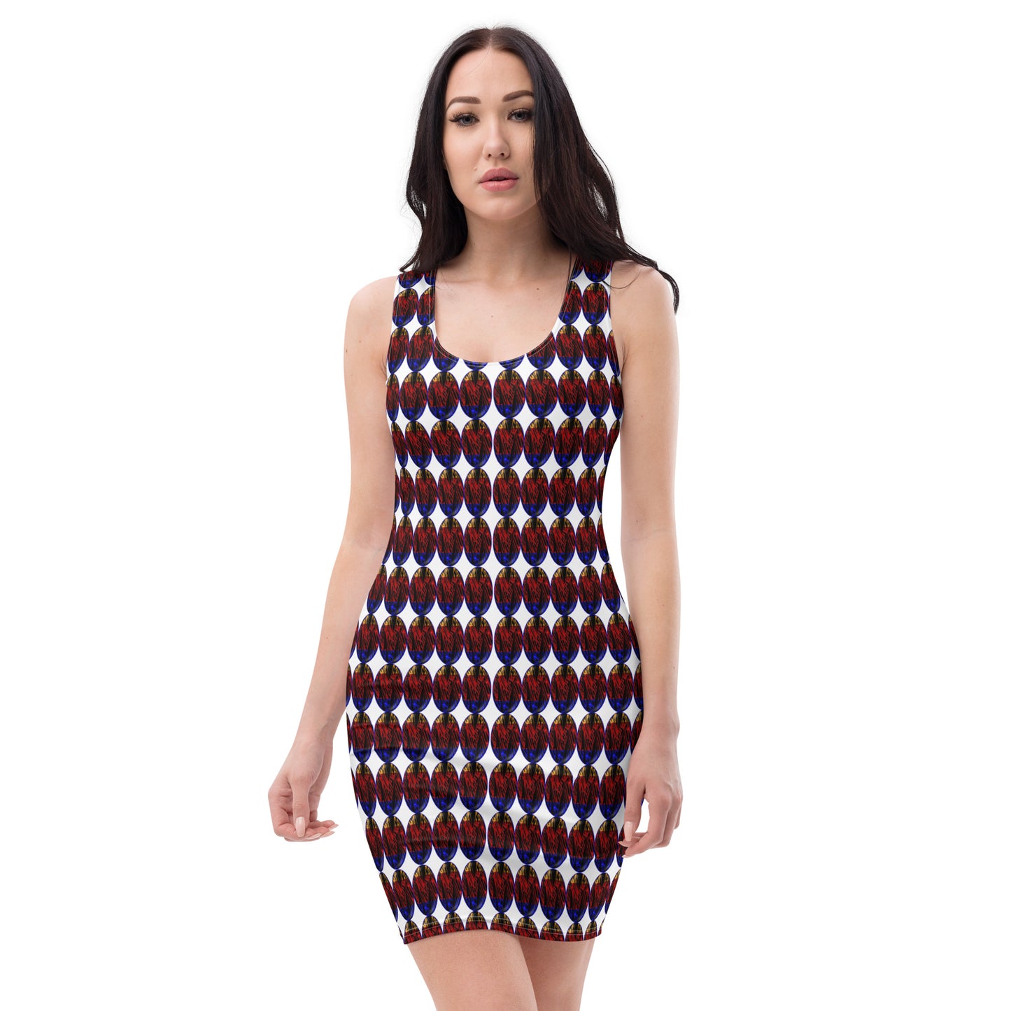 Tribe Blue Border Print Bodycon dress