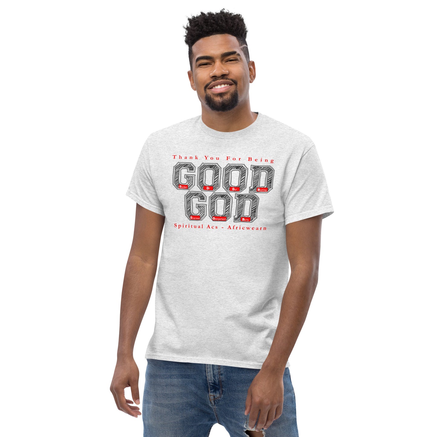 Men's classic tee - Good God Black Red Accent