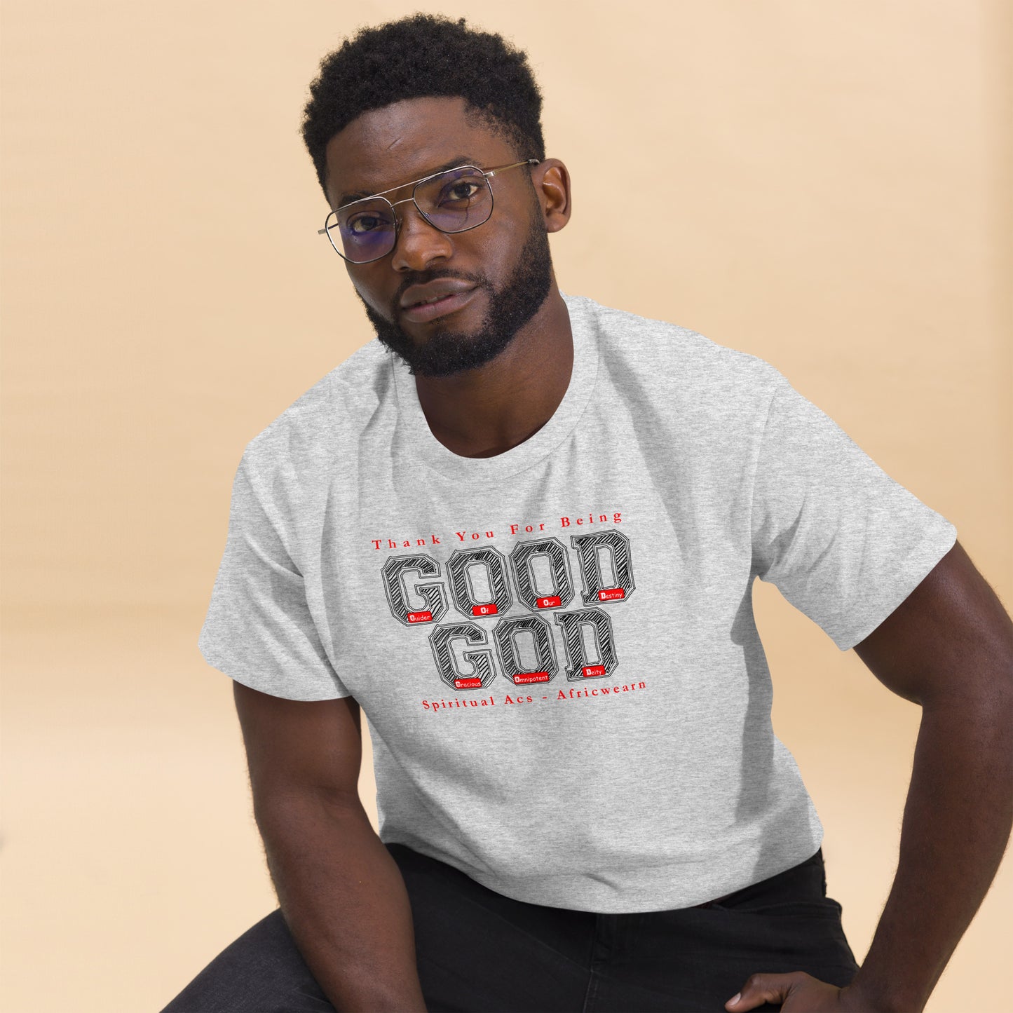 Men's classic tee - Good God Black Red Accent