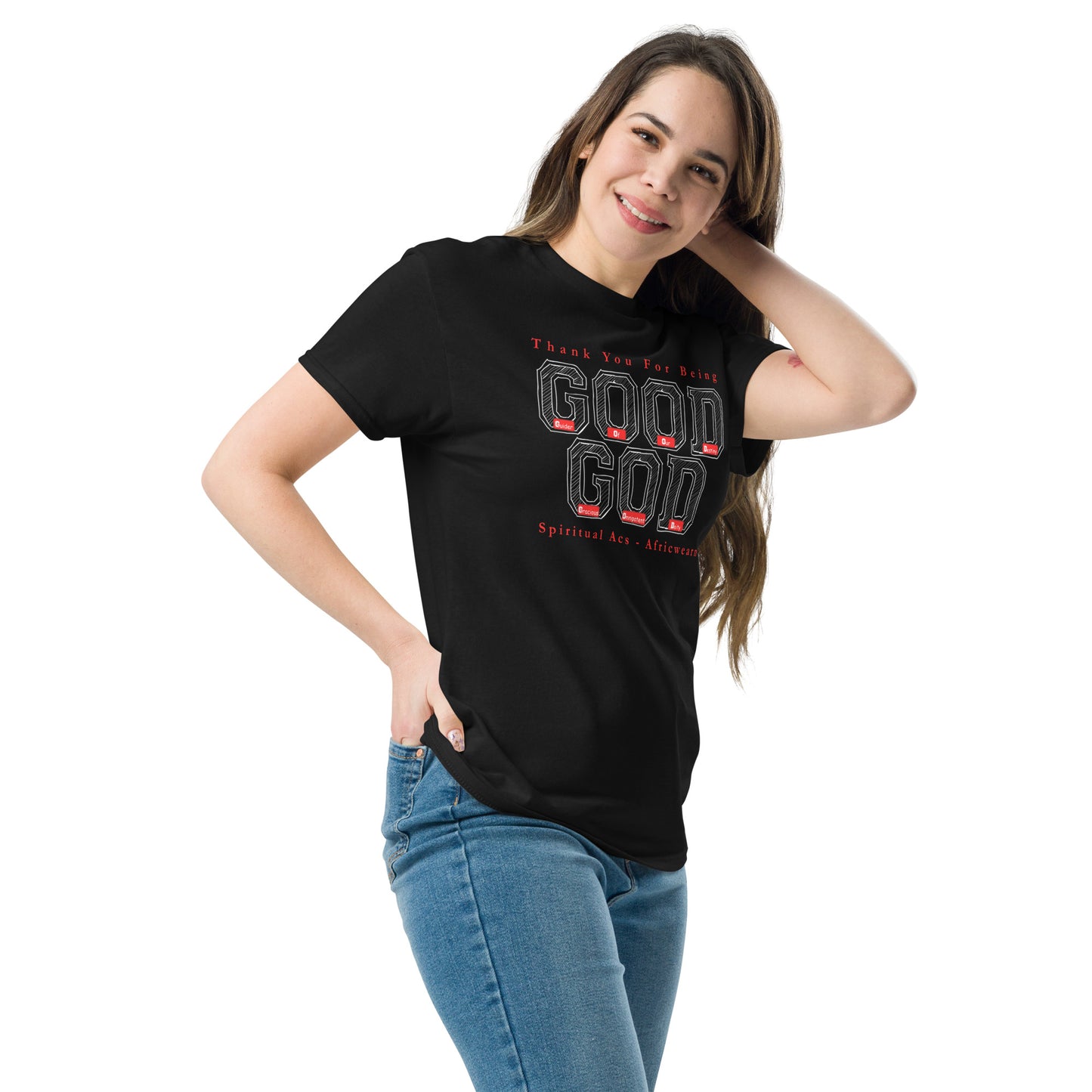 Men's classic tee - Good God Black Red Accent