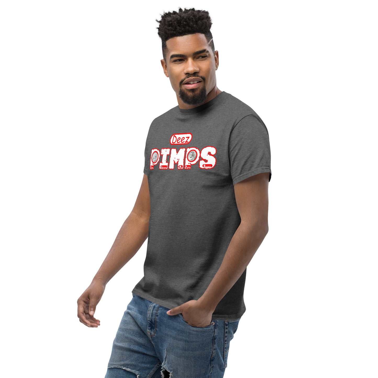 Men's classic tee - Deez PIMPS Red and White