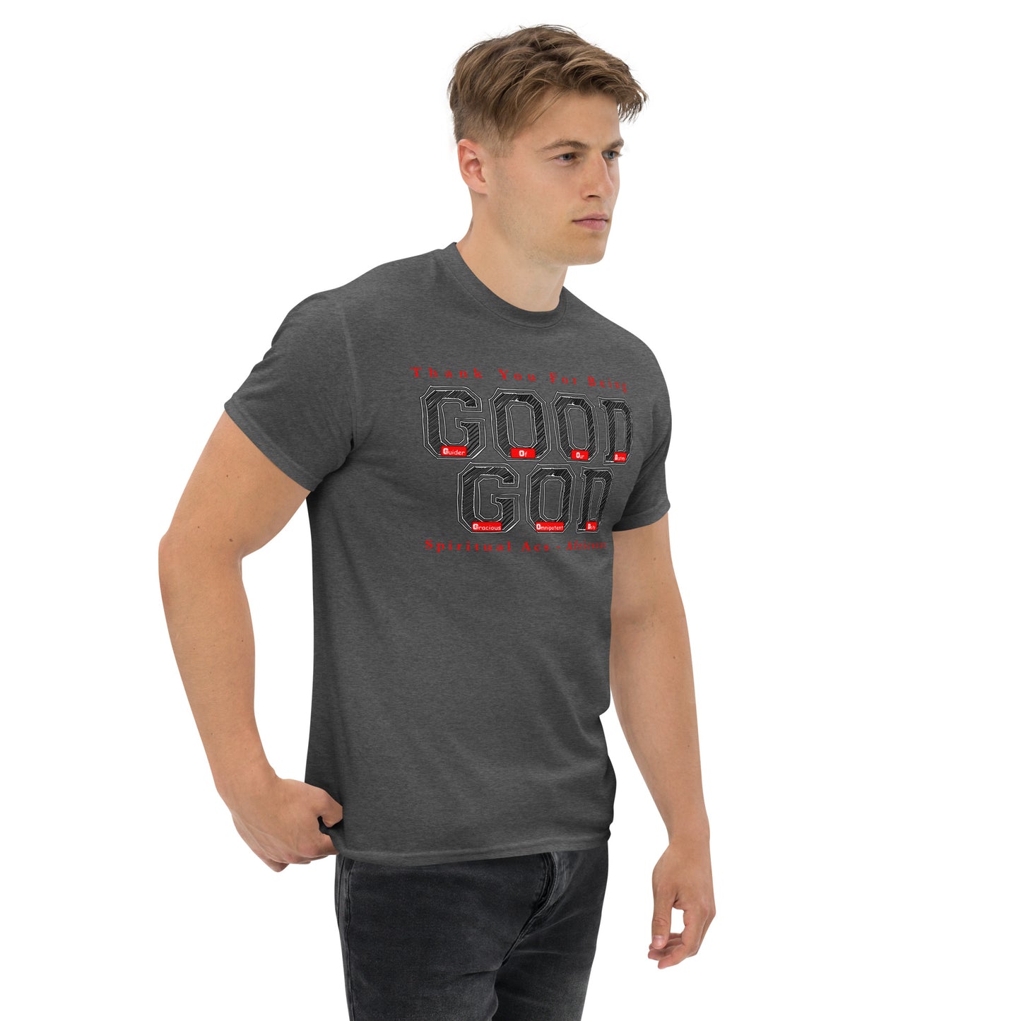 Men's classic tee - Good God Black Red Accent