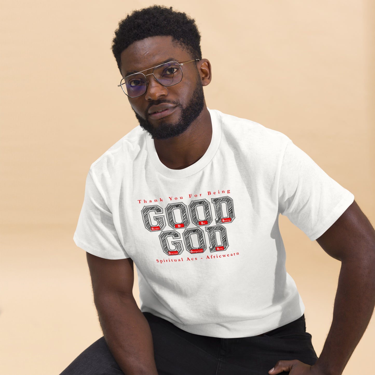 Men's classic tee - Good God Black Red Accent