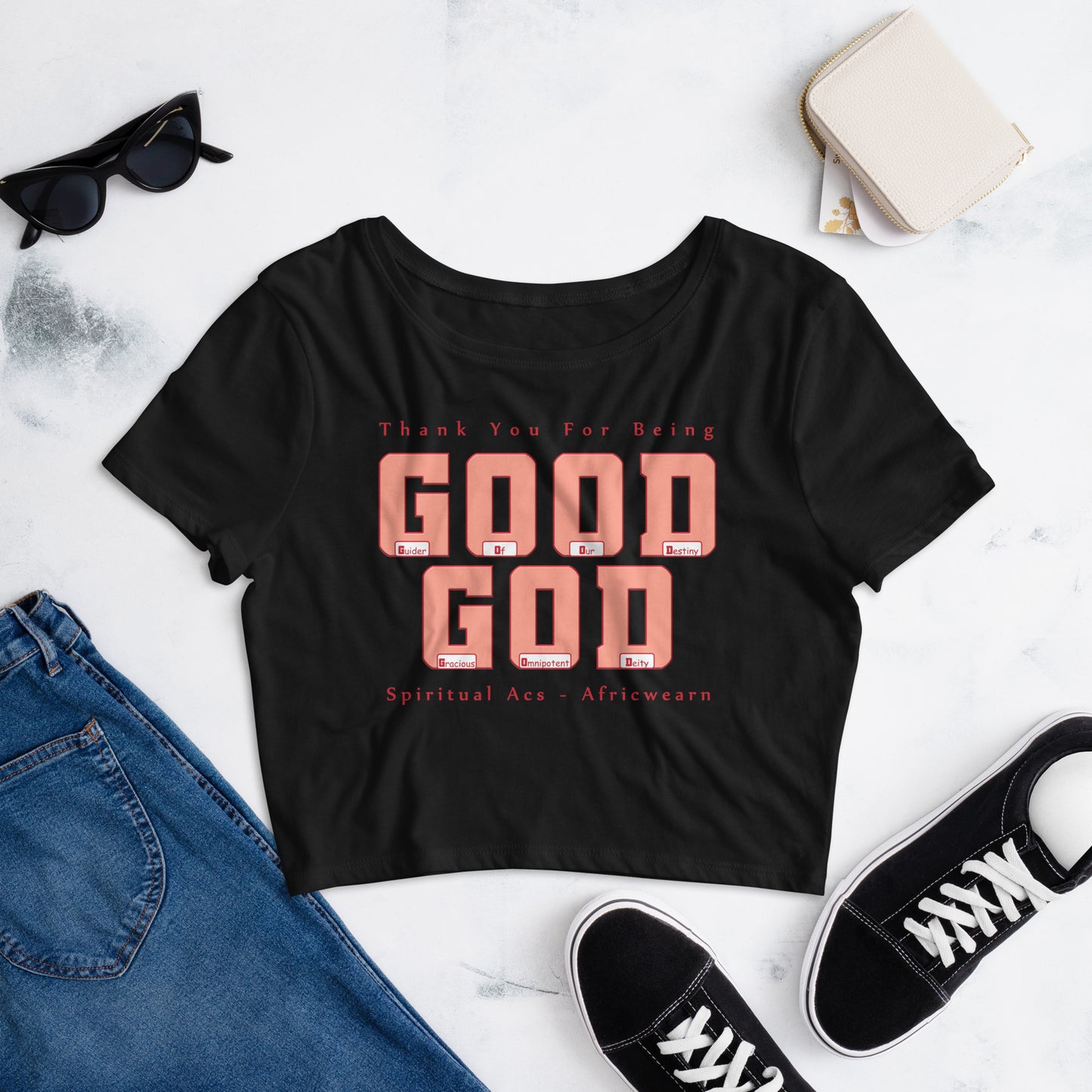 Women’s Crop Tee - Peach Good God