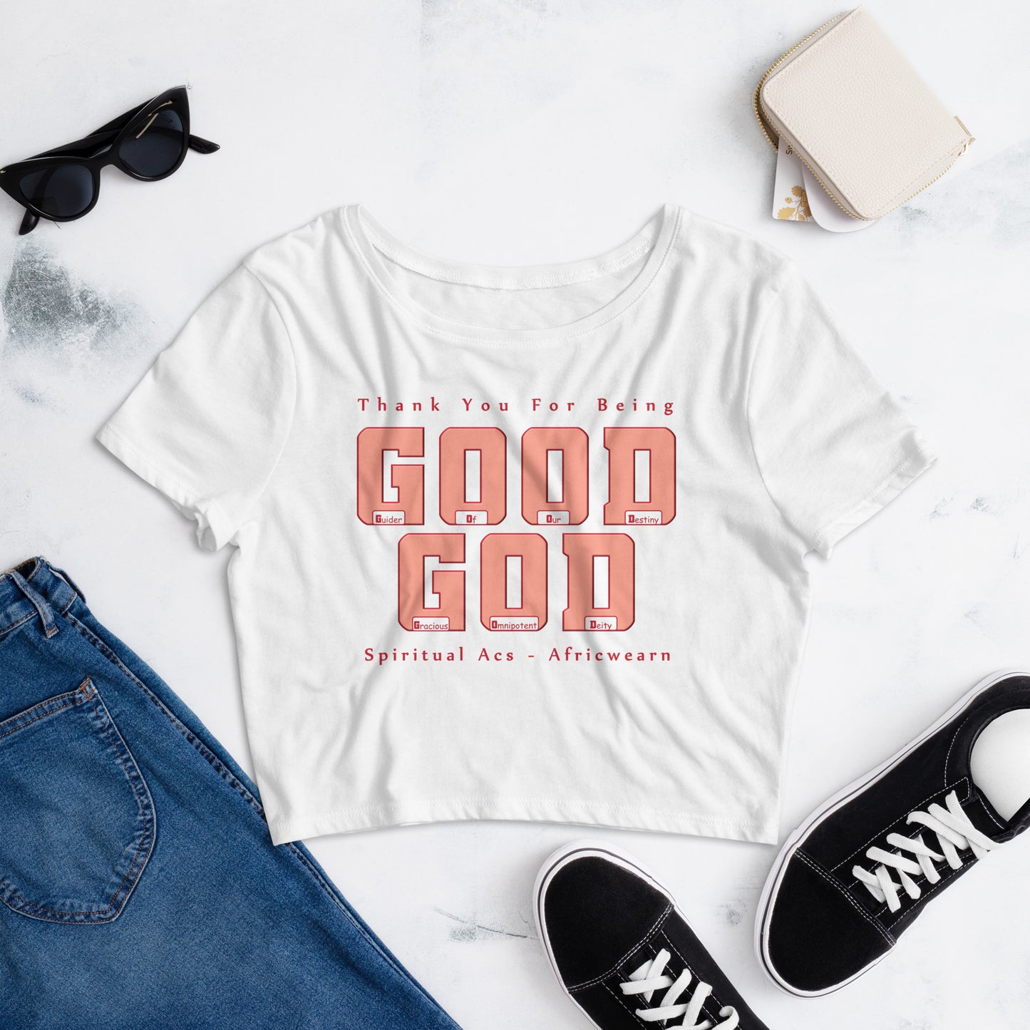 Women’s Crop Tee - Peach Good God